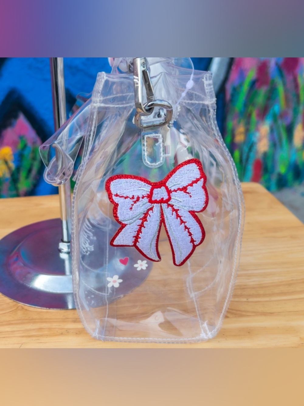 ‘GEMSTONE RIBBON’ Clear Medium Tote Bag 10” - Picture 8 of 8
